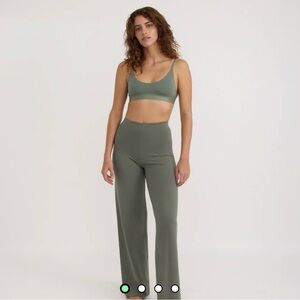Organic Basics Green Wide Leg Active Pants